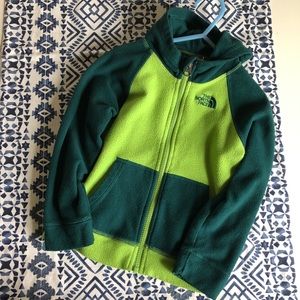 Green NorthFace fleece zip up